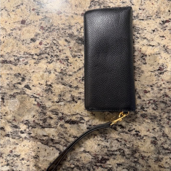 Tory Burch Black Leather Wristlet
